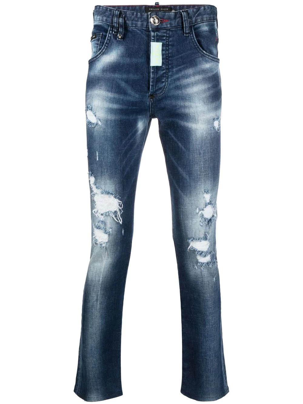 skull patch skinny jeans - 1