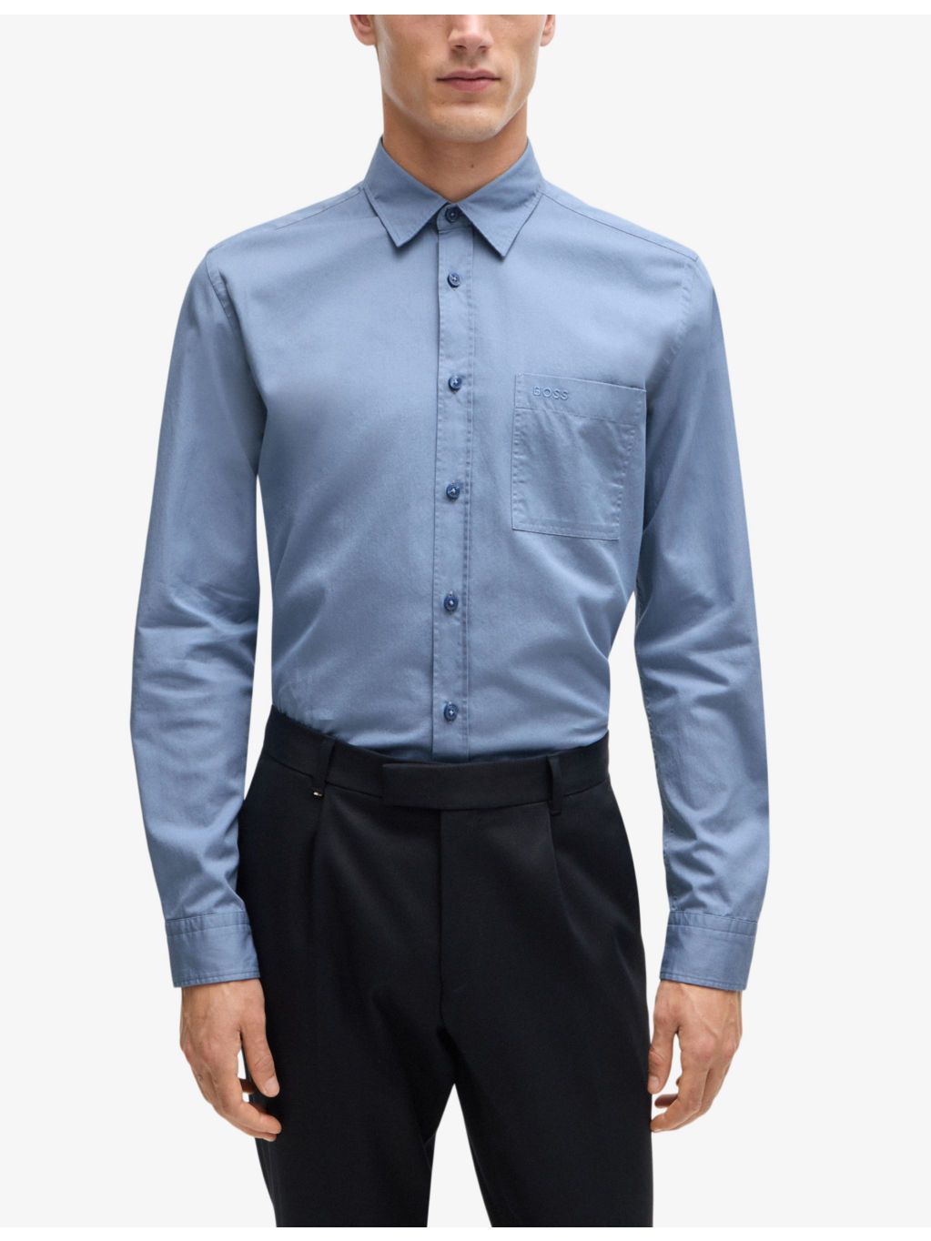 Regular-fit logo-embroidered cotton-twill shirt - 3