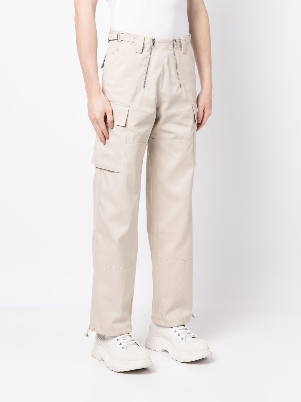logo-patch chino trousers - 3