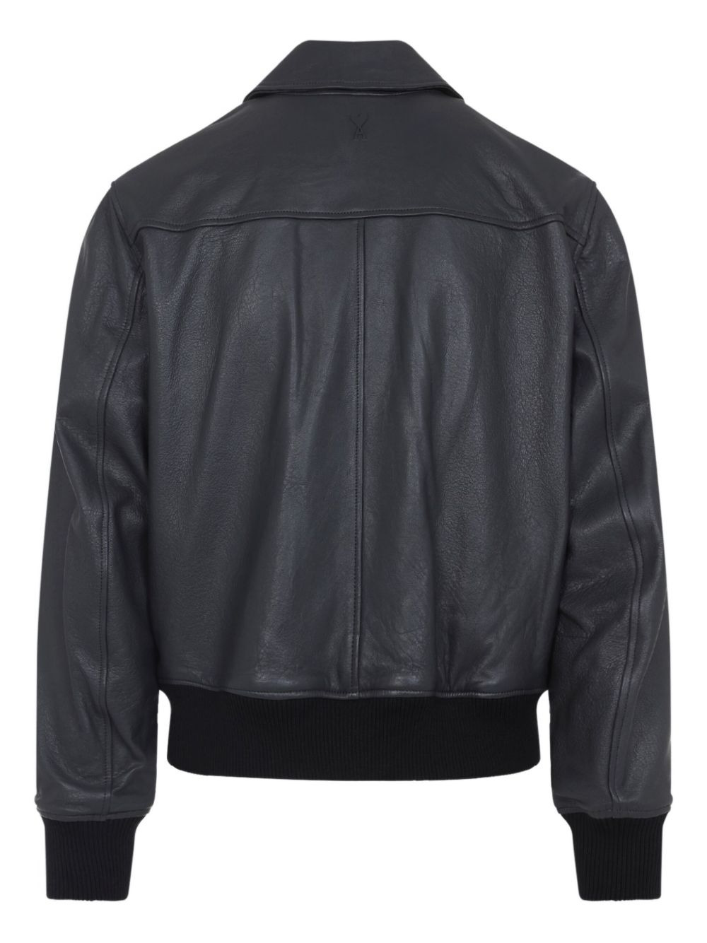 zip-front leather jacket - 2