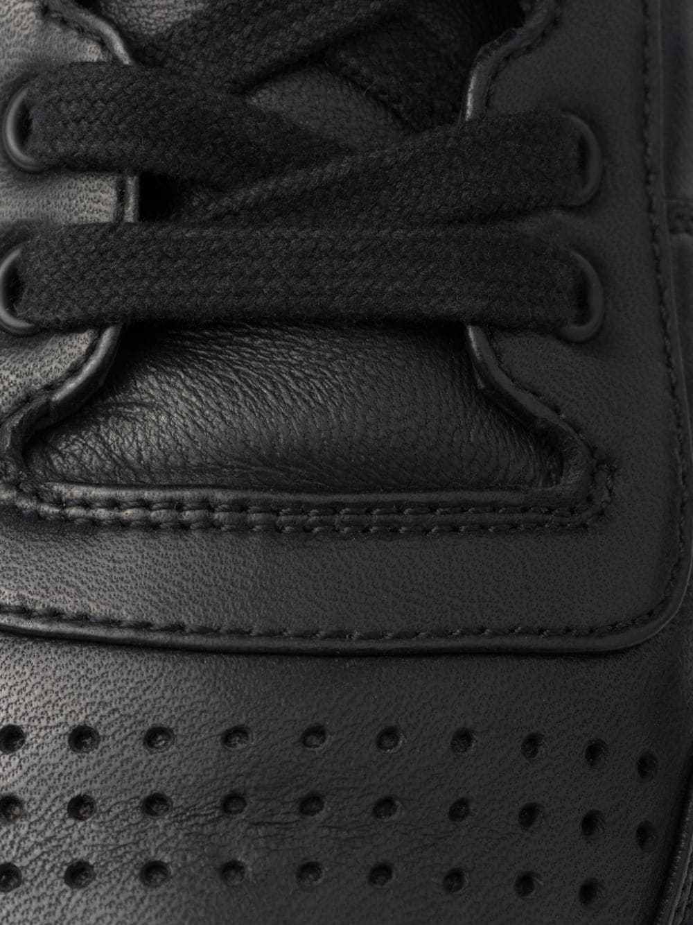 enamel-triangle leather sneakers - 5