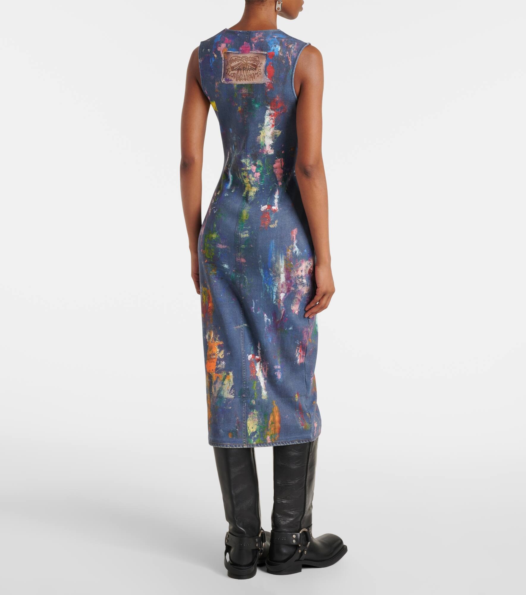 Enka printed cotton-blend midi dress - 3