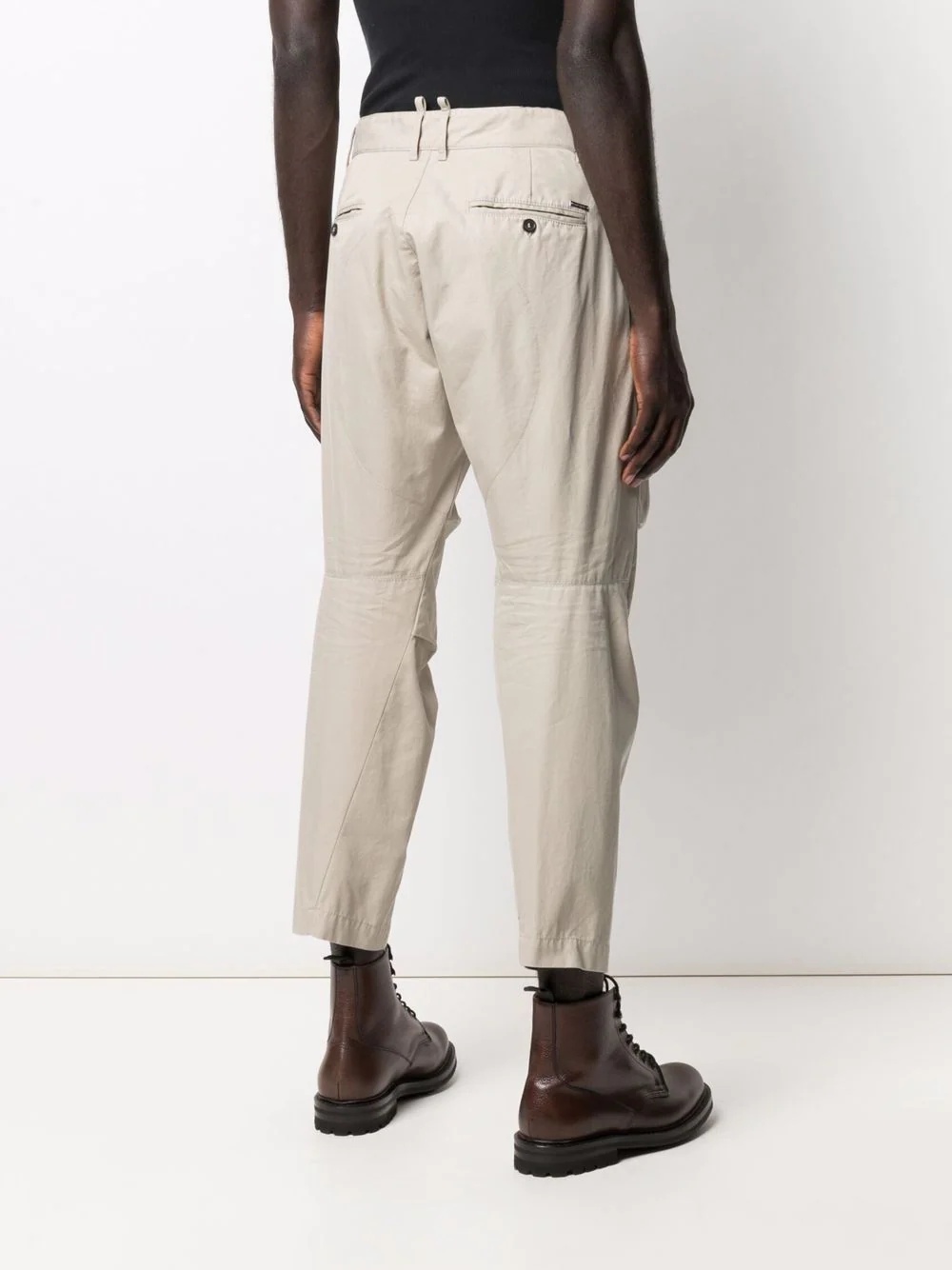 tapered panelled cropped trousers - 4