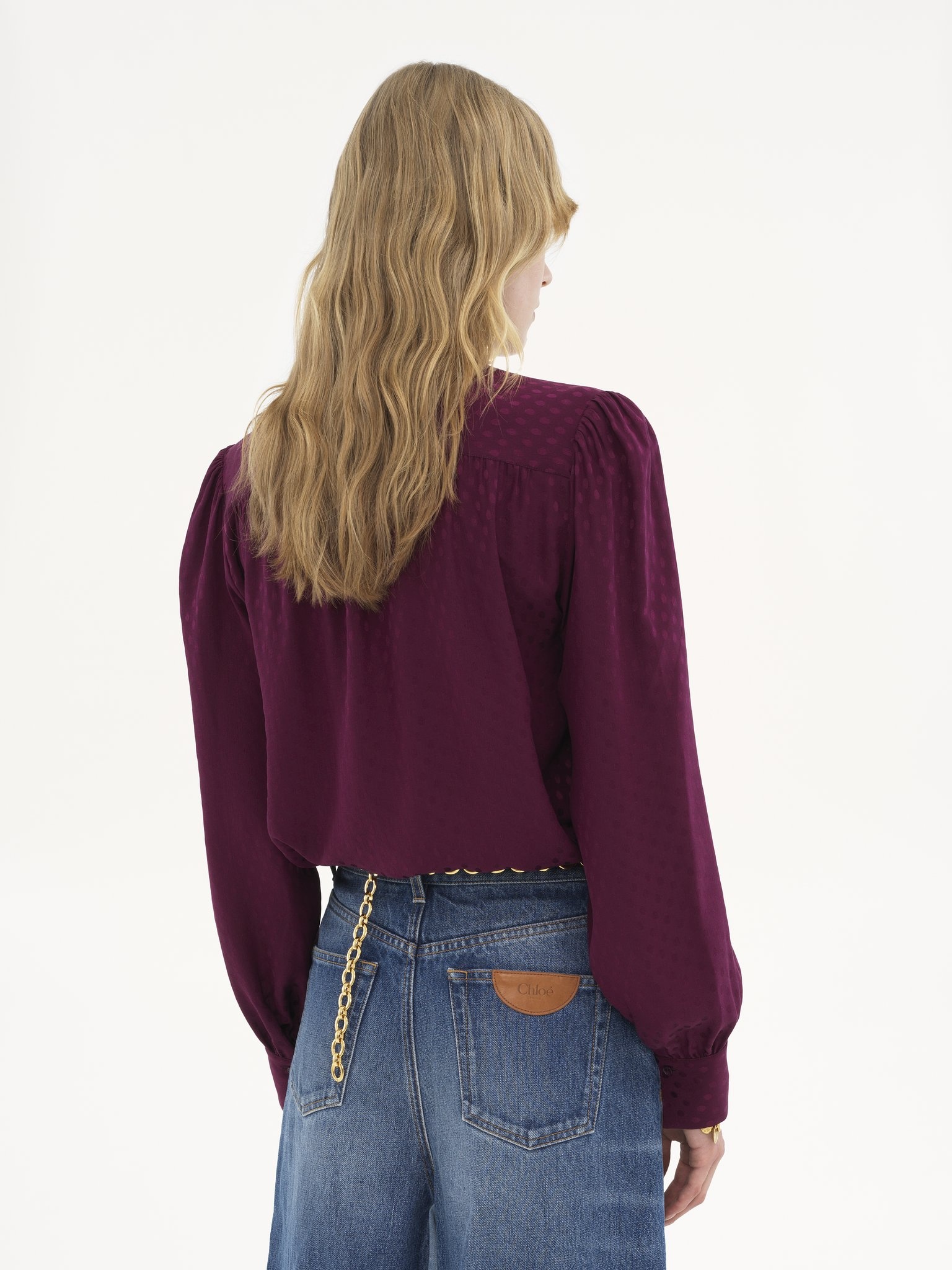 LAVALLIÈRE BLOUSE IN SILK JACQUARD - 5
