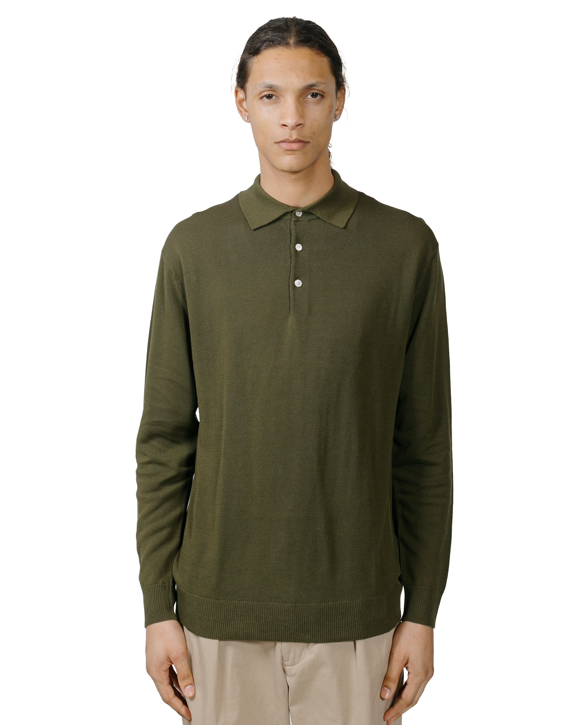 Knit Polo 12G Olive - 2