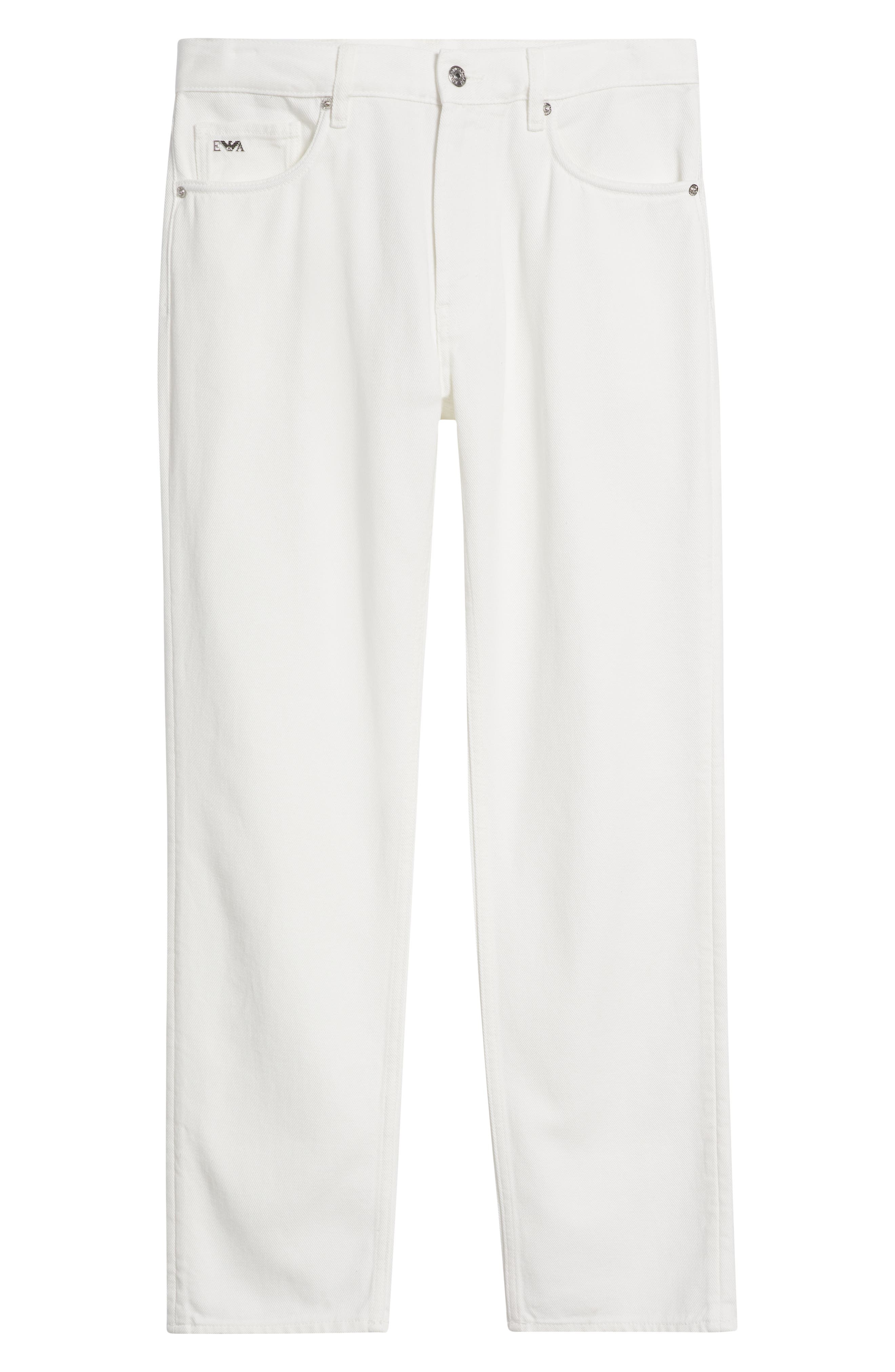 Emporio Armani White Lyocell & Cotton 5-Pocket Pants at Nordstrom - 5