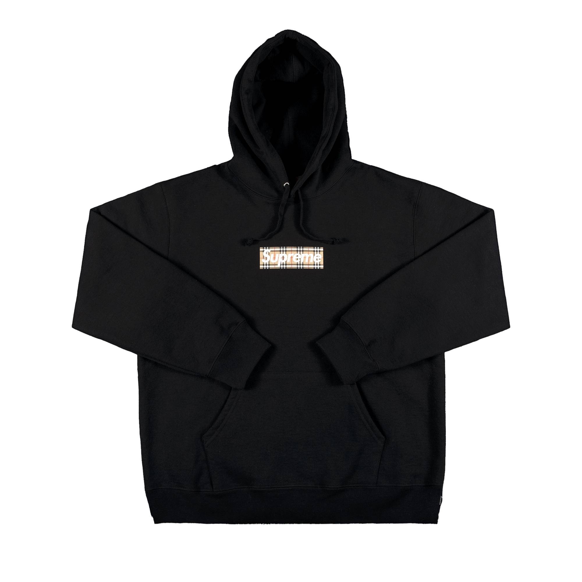 Supreme x Burberry Box Logo Hooded Sweatshirt 'Black' - 1
