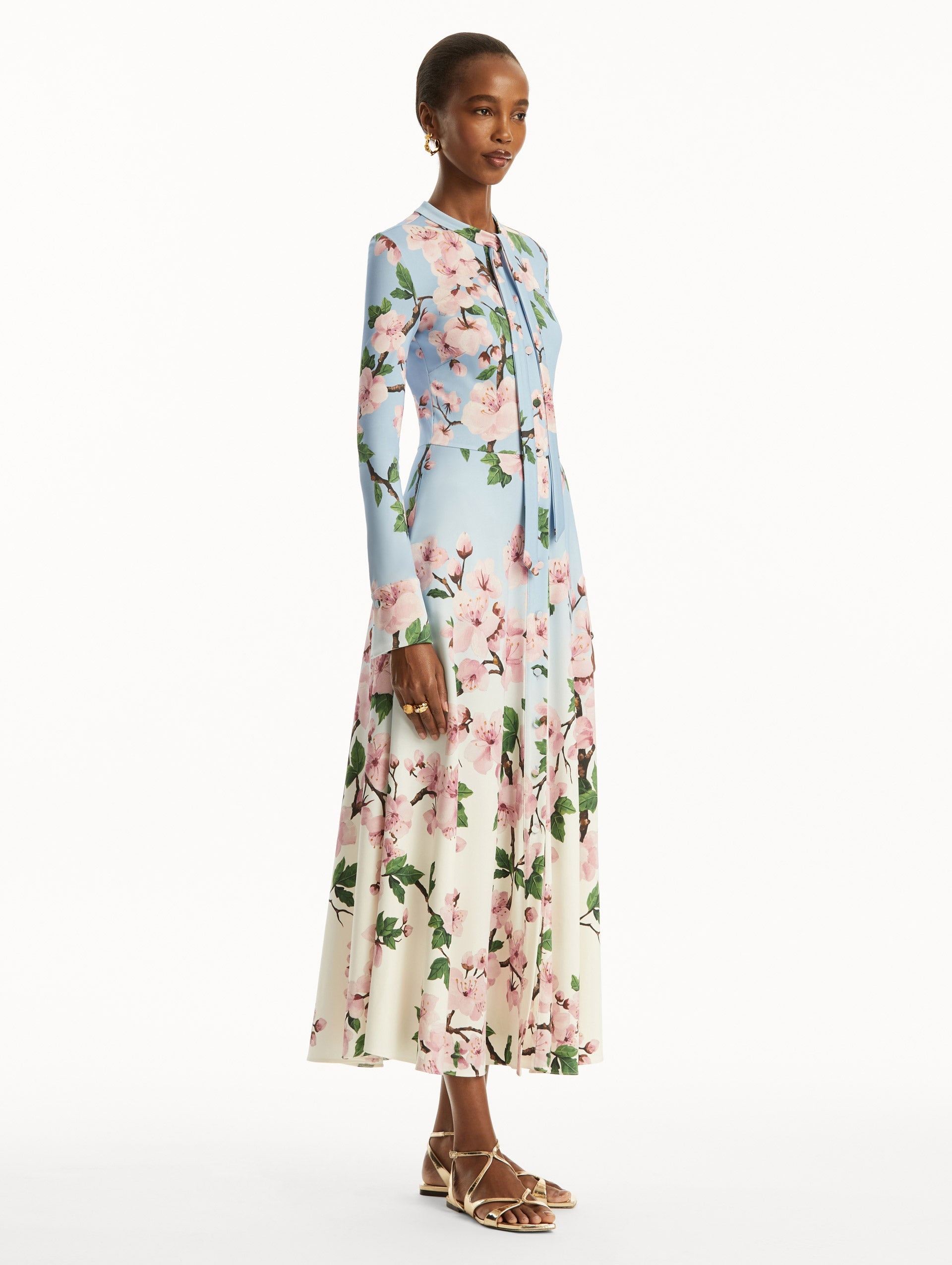 OMBRÉ CHERRY BLOSSOM JERSEY DRESS - 4