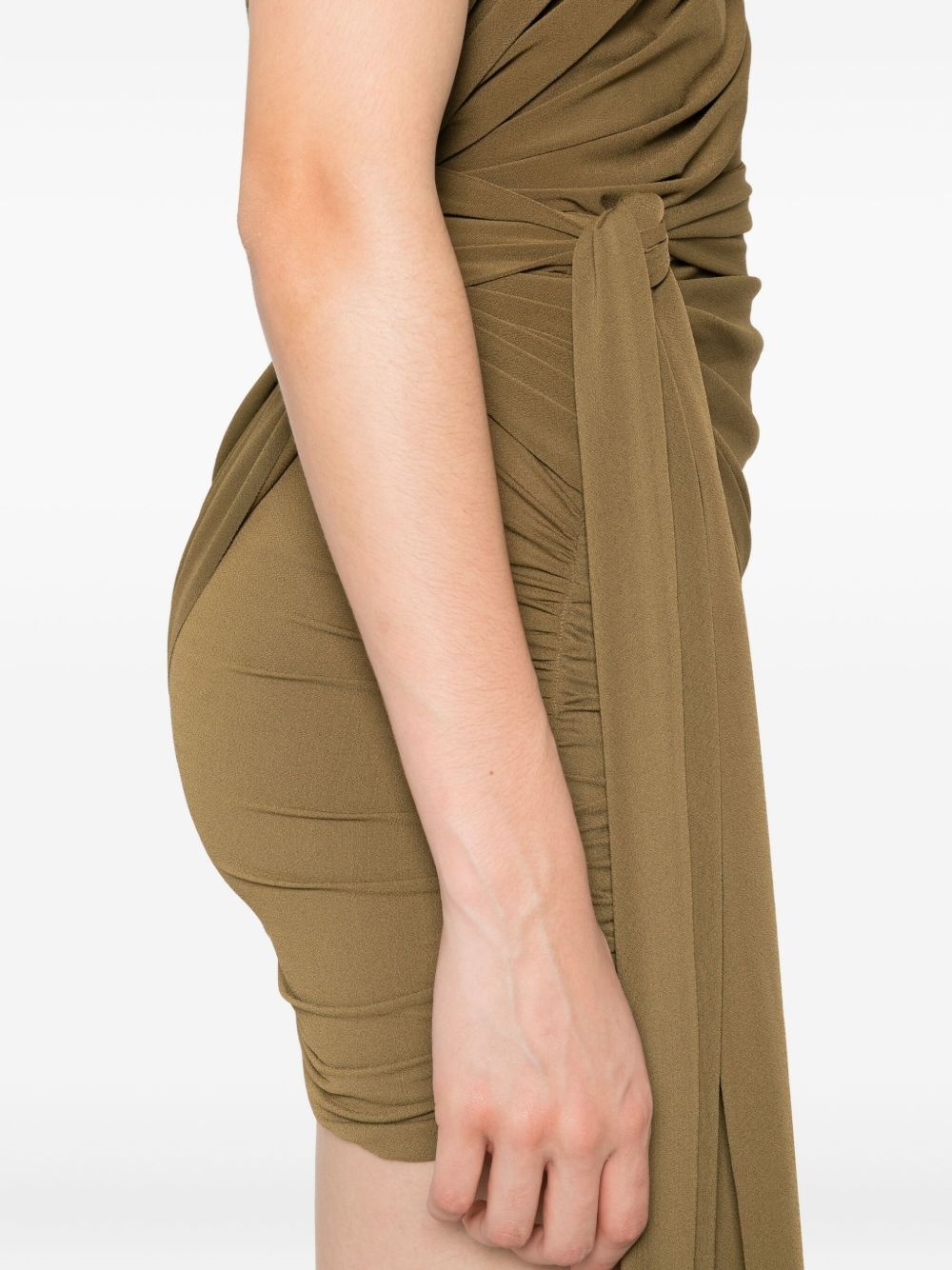 one-shoulder draped mini dress - 5