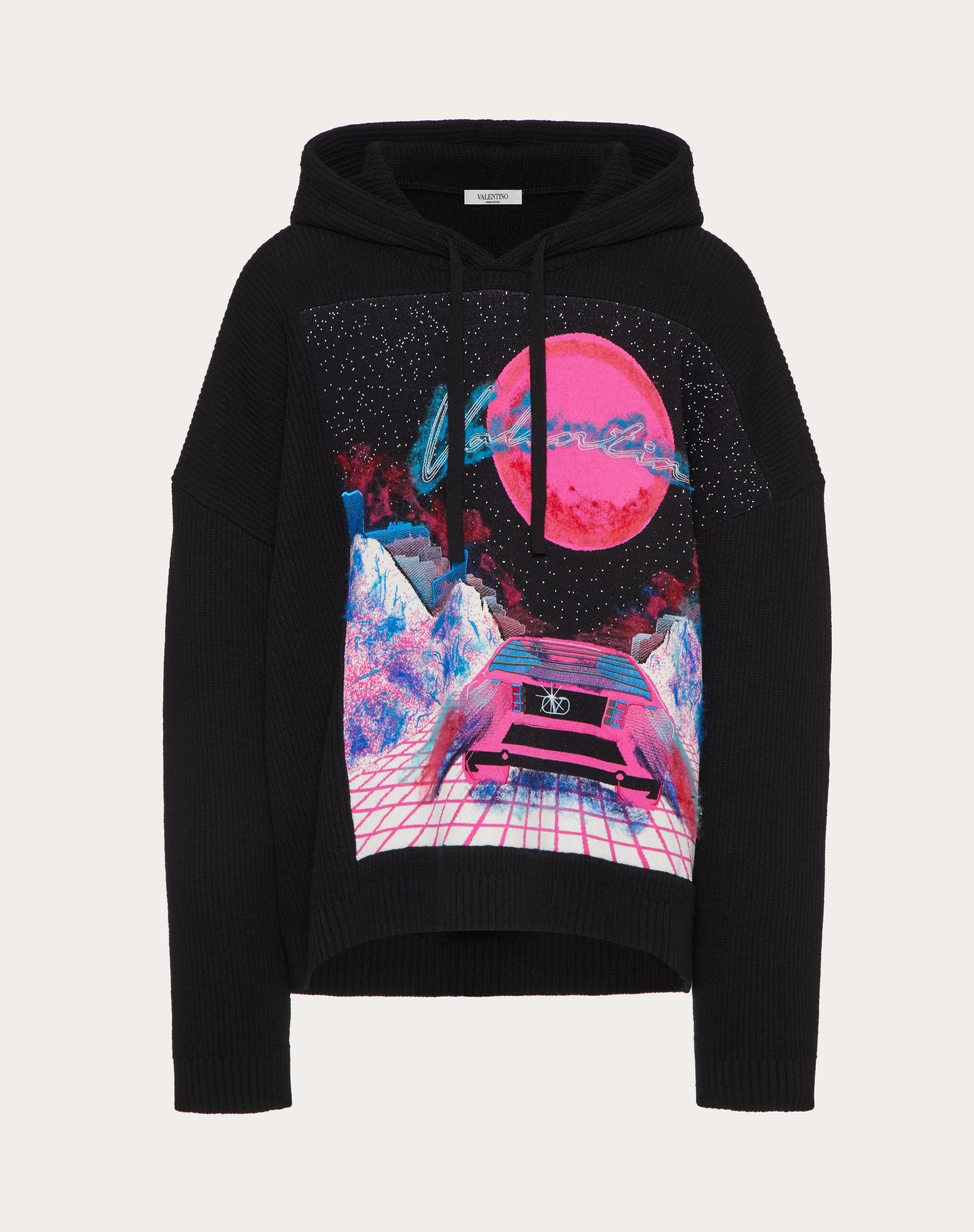 SWEATSHIRT IN WOOL WITH VIRTUAL RUNNER EMBROIDERY - 1