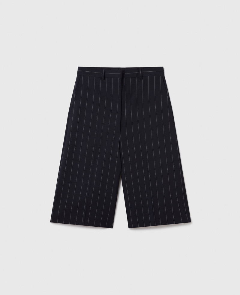 Tailored Pinstripe Wool Shorts 1
