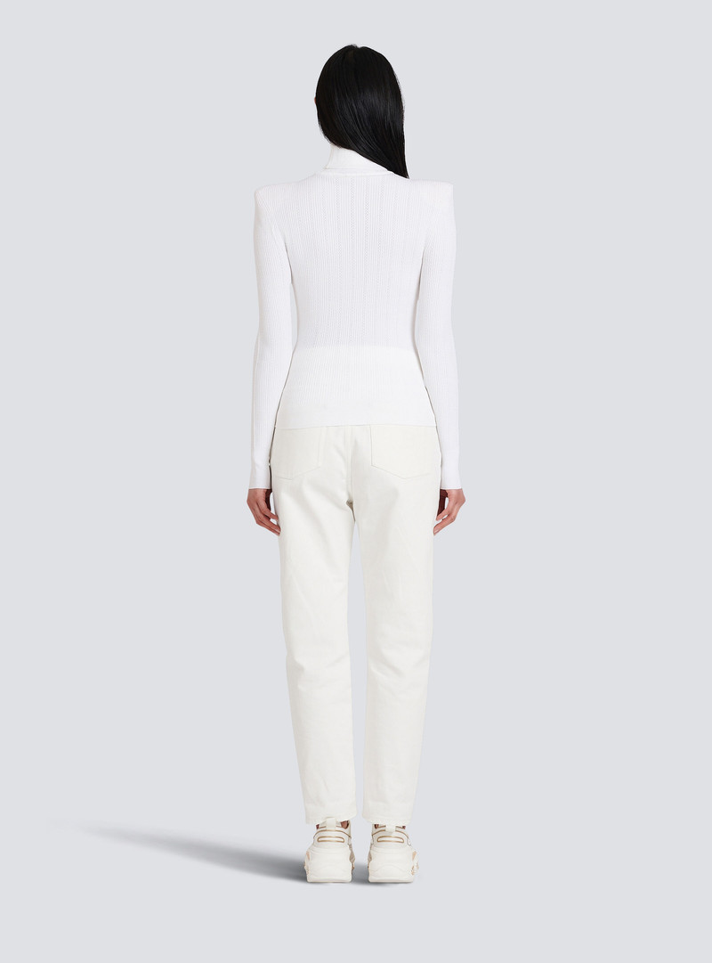 Knit sweater with gold-tone buttons 4