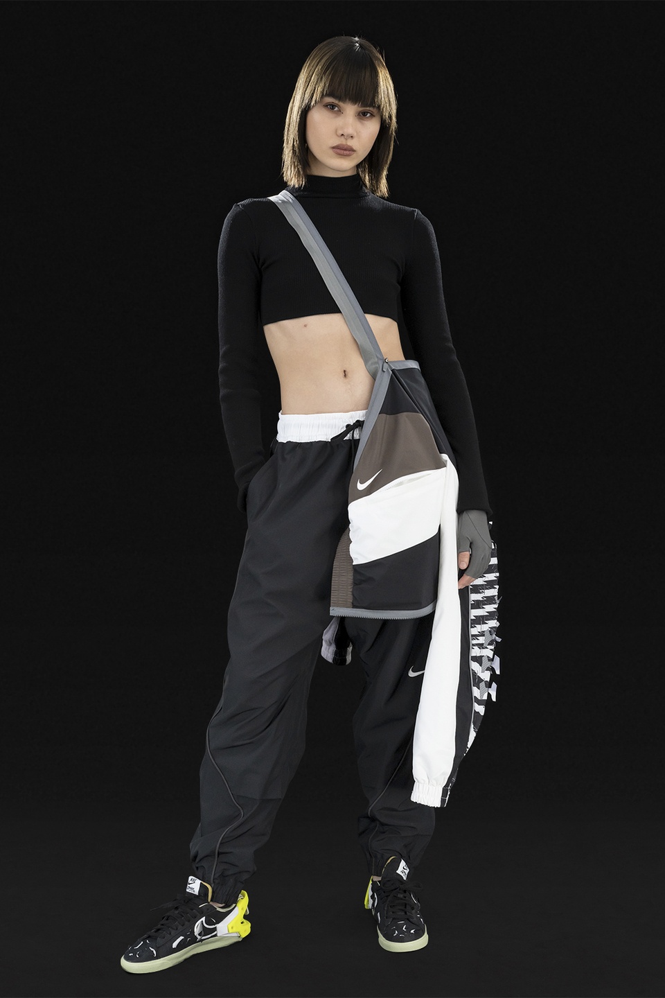 GGG-P2-011 Nike® Acronym® Track Pant Woven Black/Black/White/Black - 1