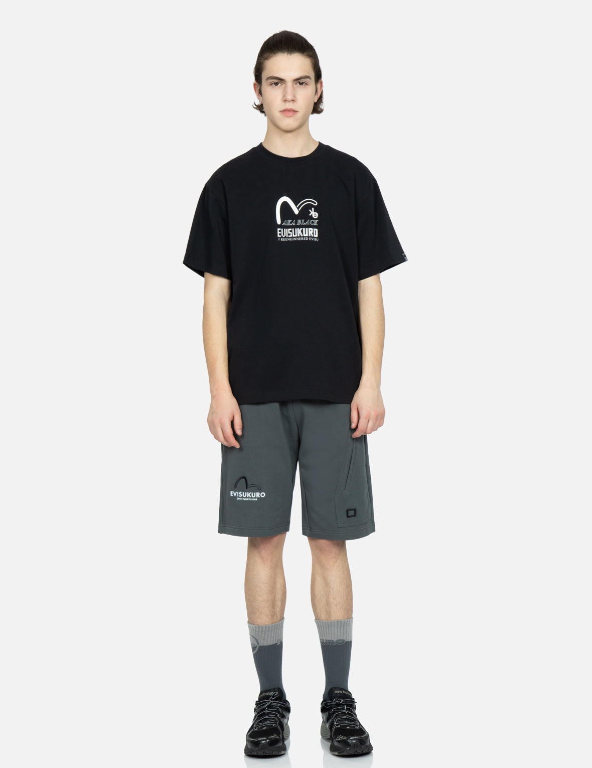 EK Logo Print Side Pocket Sweat Shorts - 5