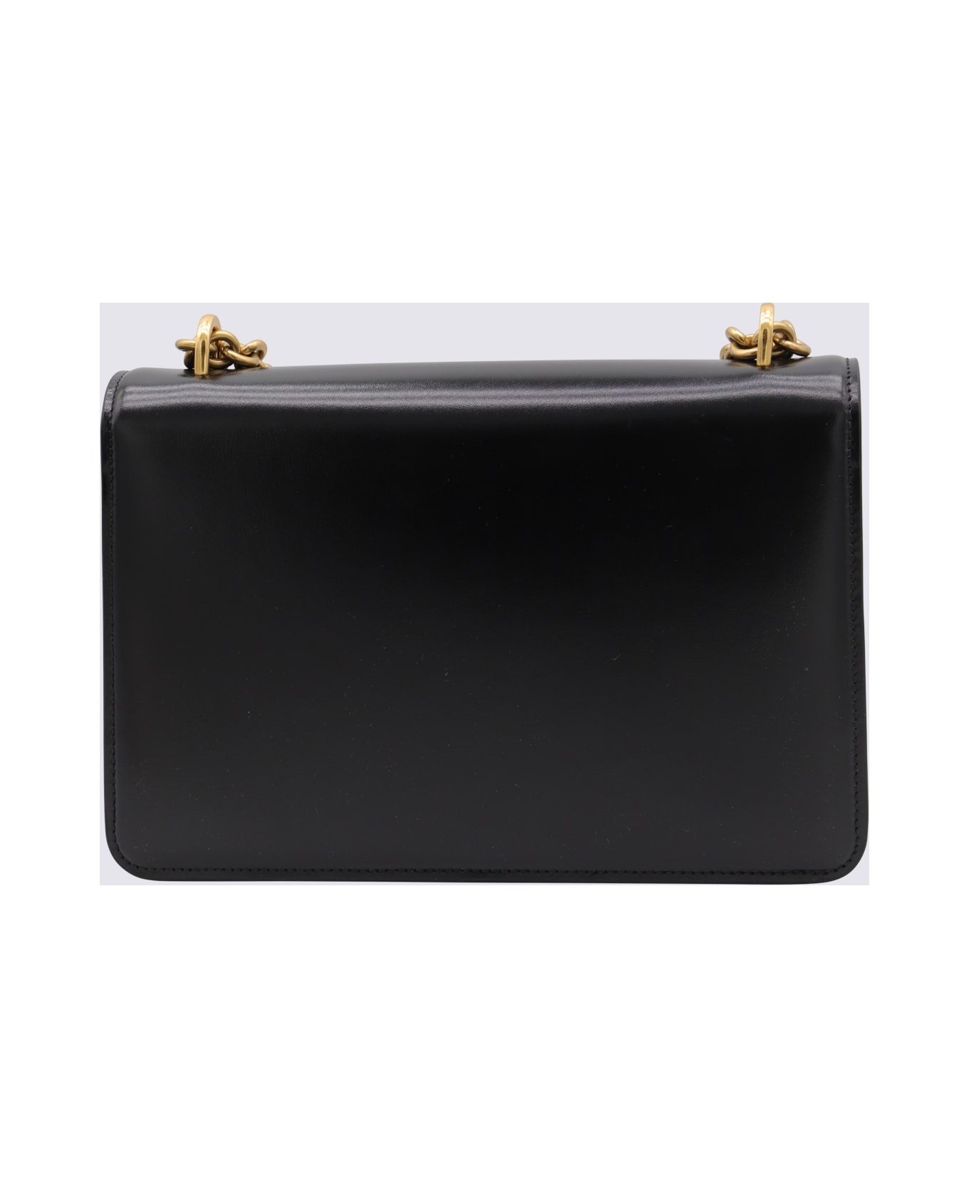 Black Leather Vain Shoulder Bag - 2
