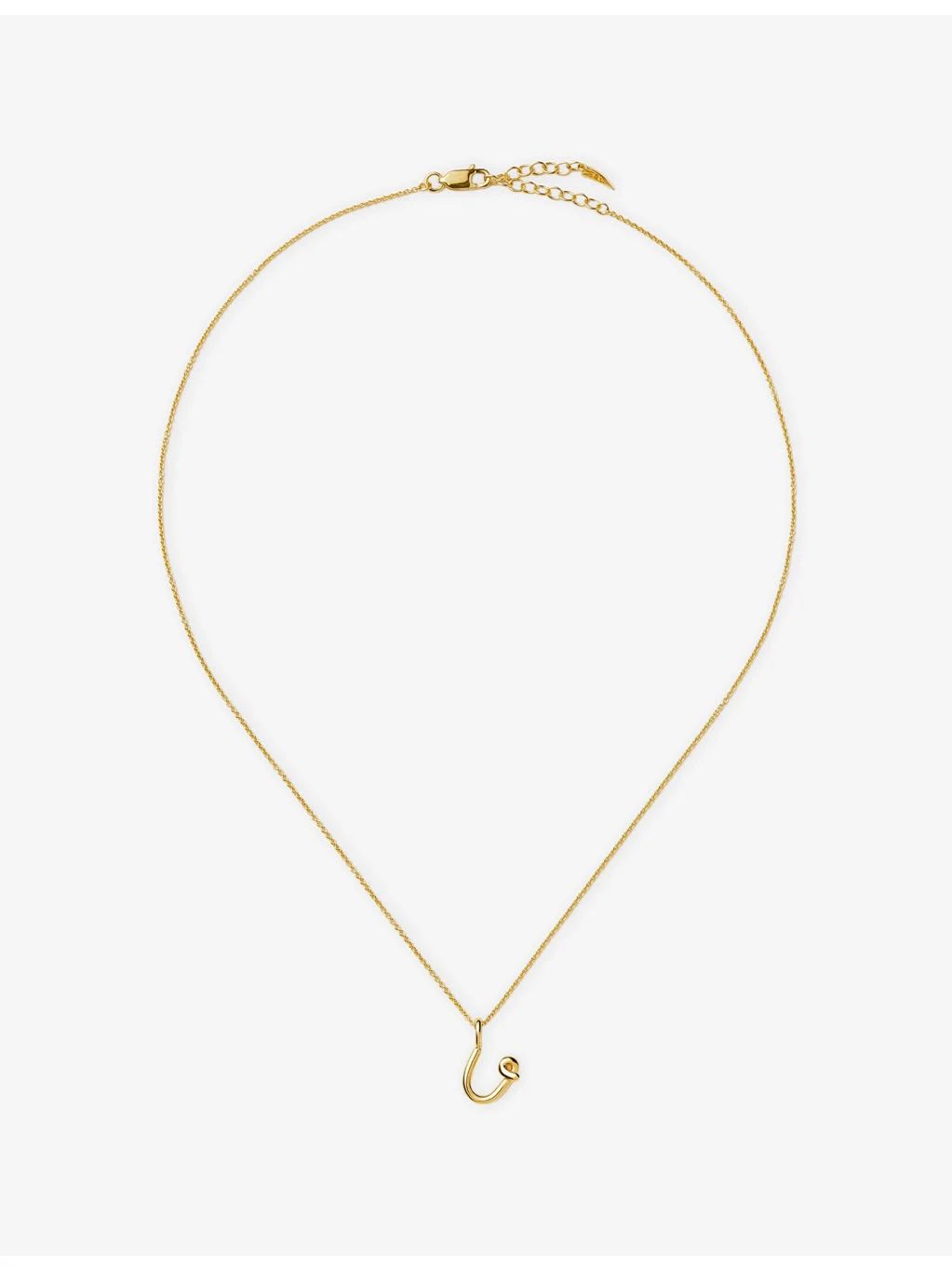 Curly Molten Mini Initial U 18ct Gold Vermeil Necklace - 1