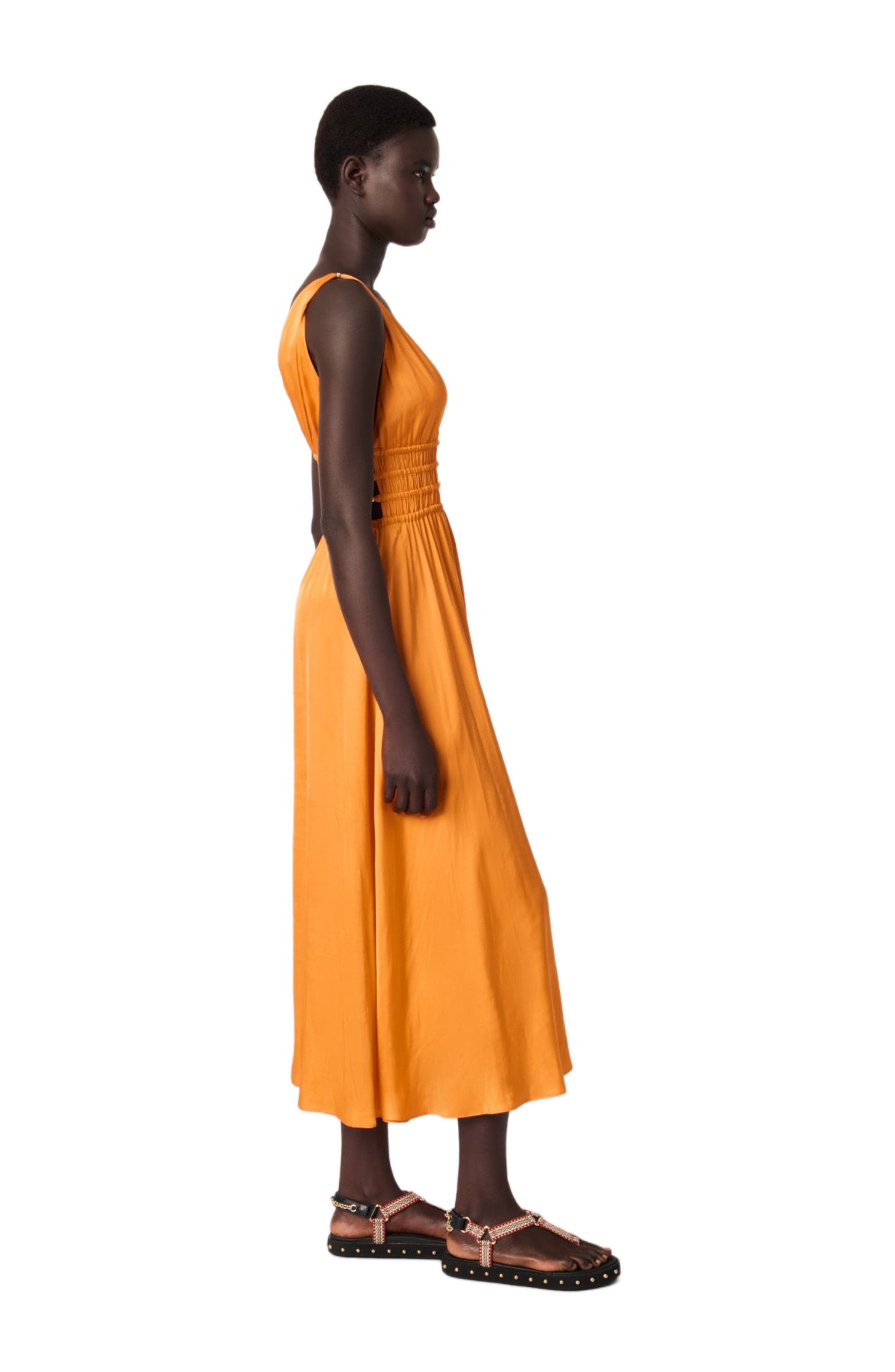 maje Satin-look maxi dress in Orange at Nordstrom - 2