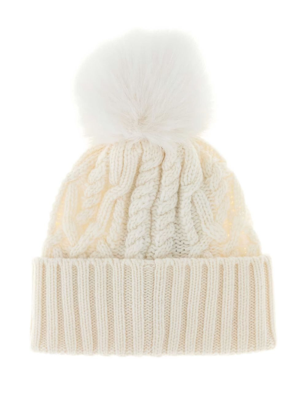 cable-knit pom-pom beanie - 2