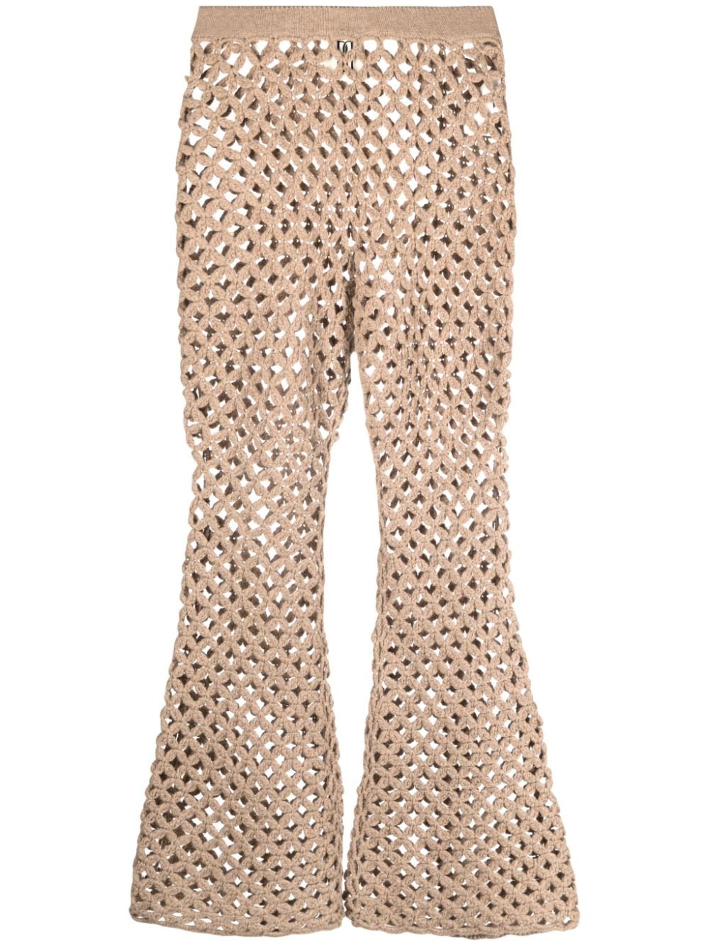 crochet-knit flared trousers - 1