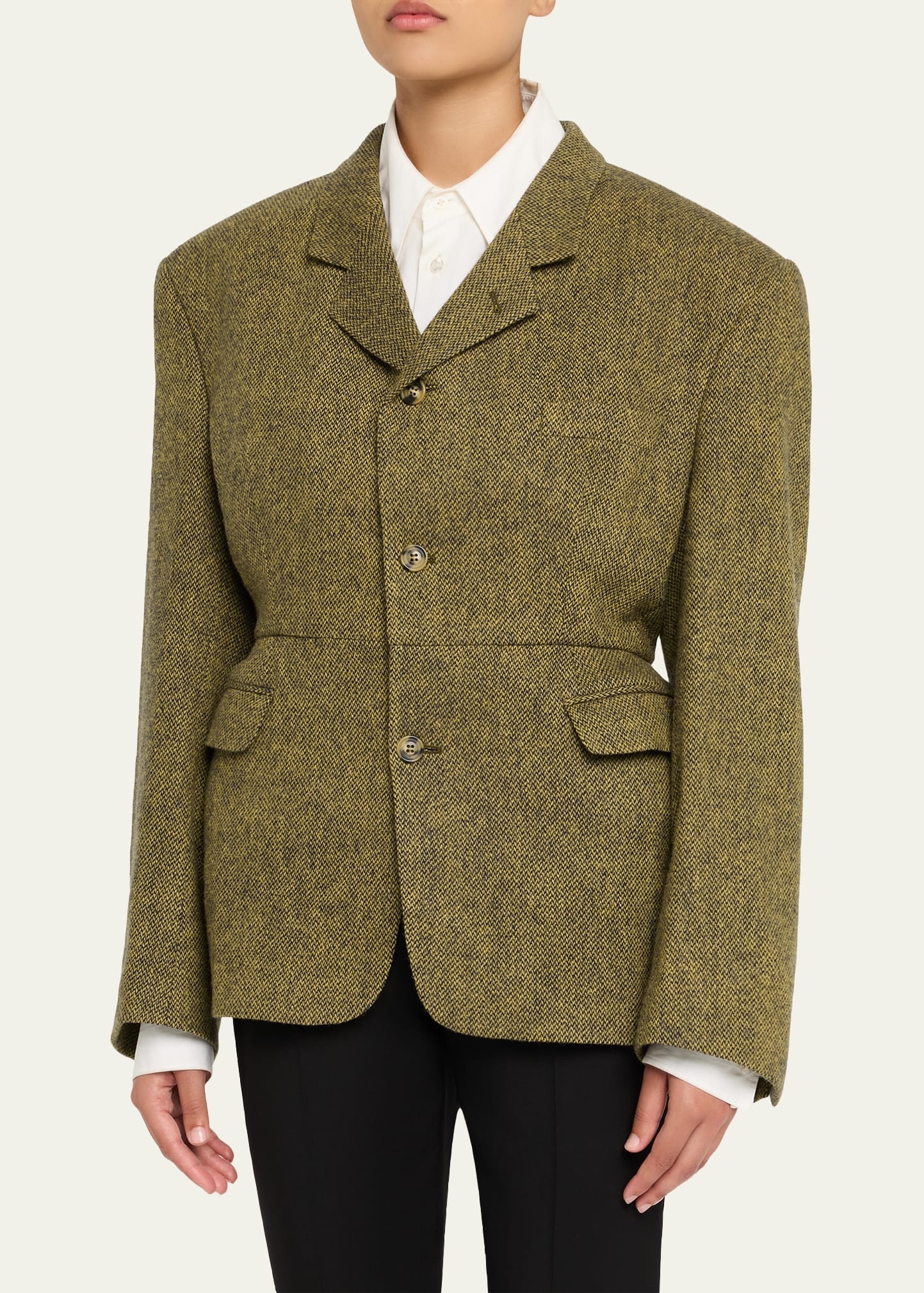 Exaggerated Shoulder Blazer - 3