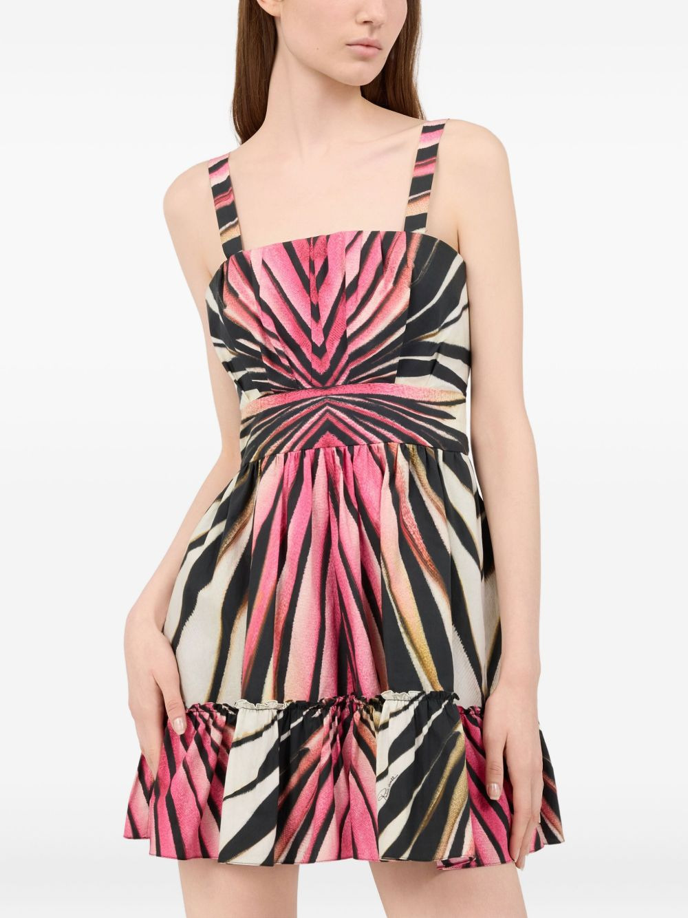 Ray Of Pink-print tiered dress - 5