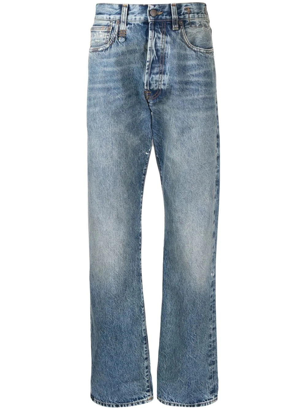 stonewashed straight-leg jeans - 1
