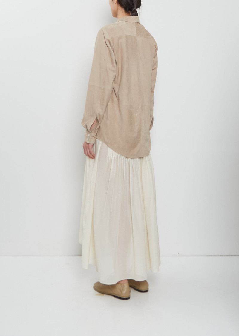 LAUREN MANOOGIAN Suede Paneled Shirt outlook