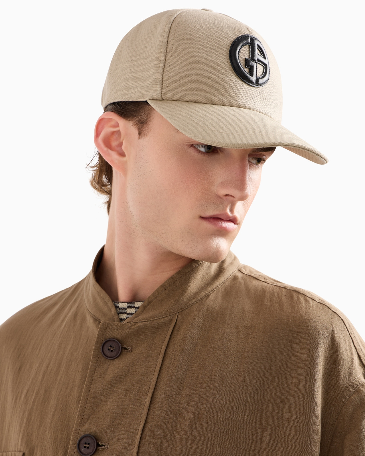 COTTON BASEBALL CAP WITH LEATHER LOGO - 3