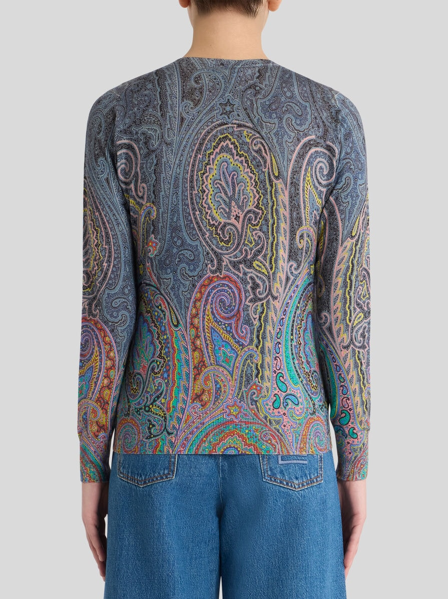 KNIT PAISLEY CARDIGAN - 4