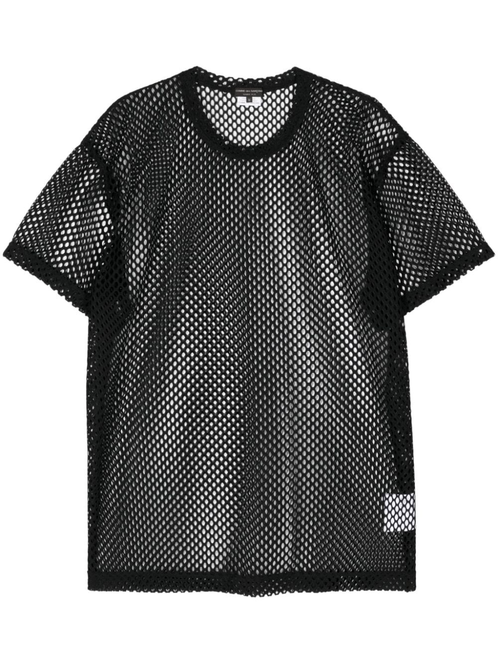crew-neck mesh T-shirt - 1