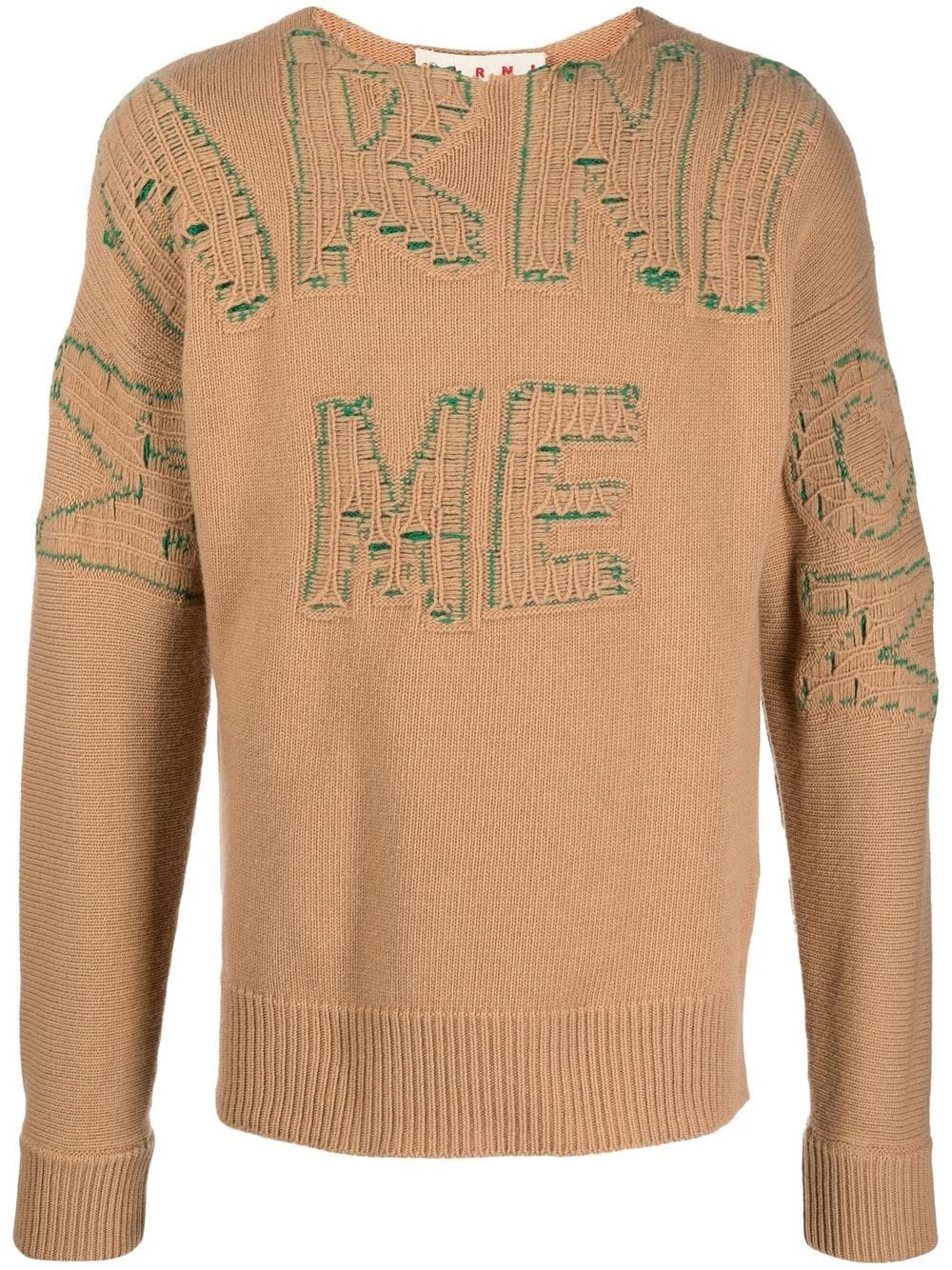 embroidered crew neck jumper - 1