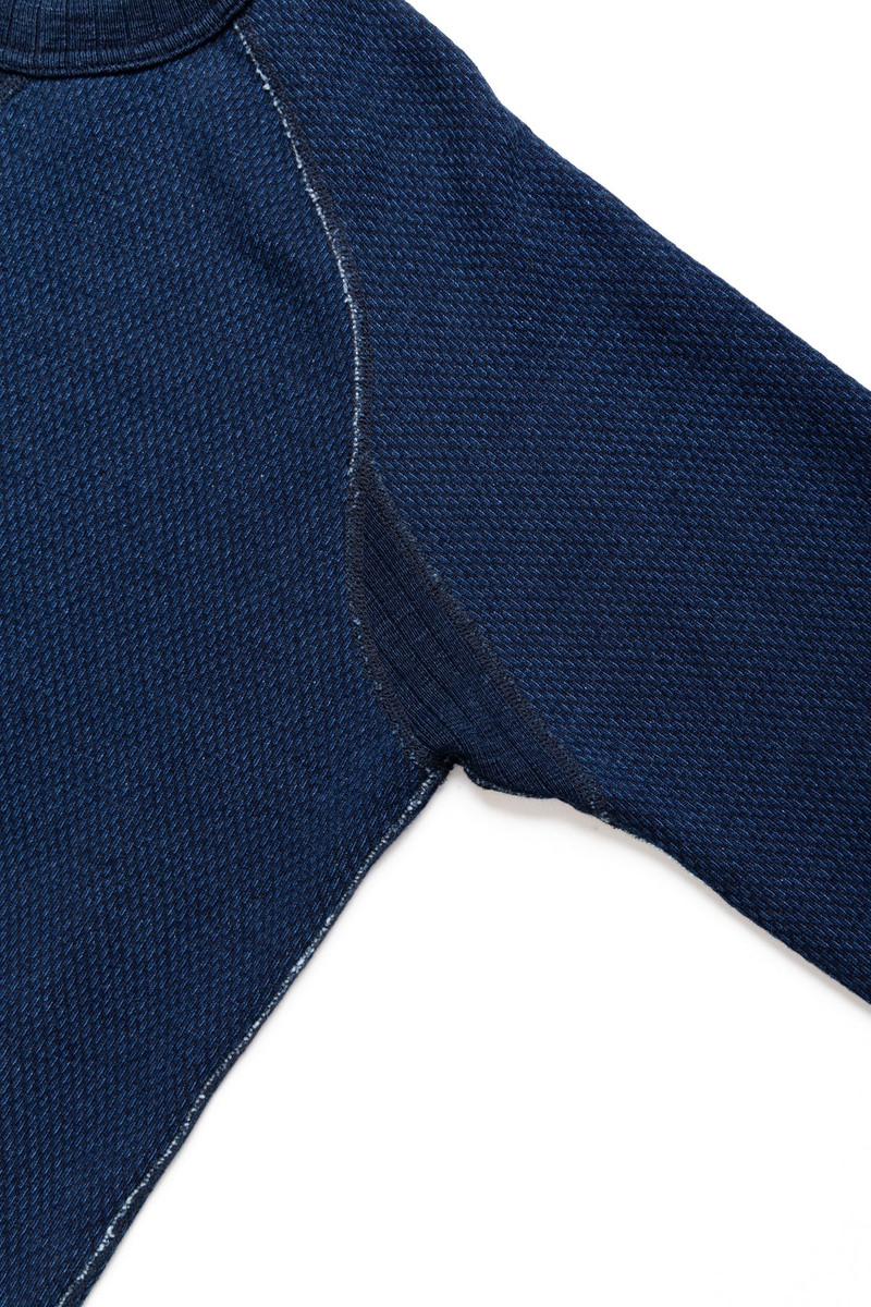 Yarn Dyed Indigo Sweatshirt - Indigo Sashiko 6