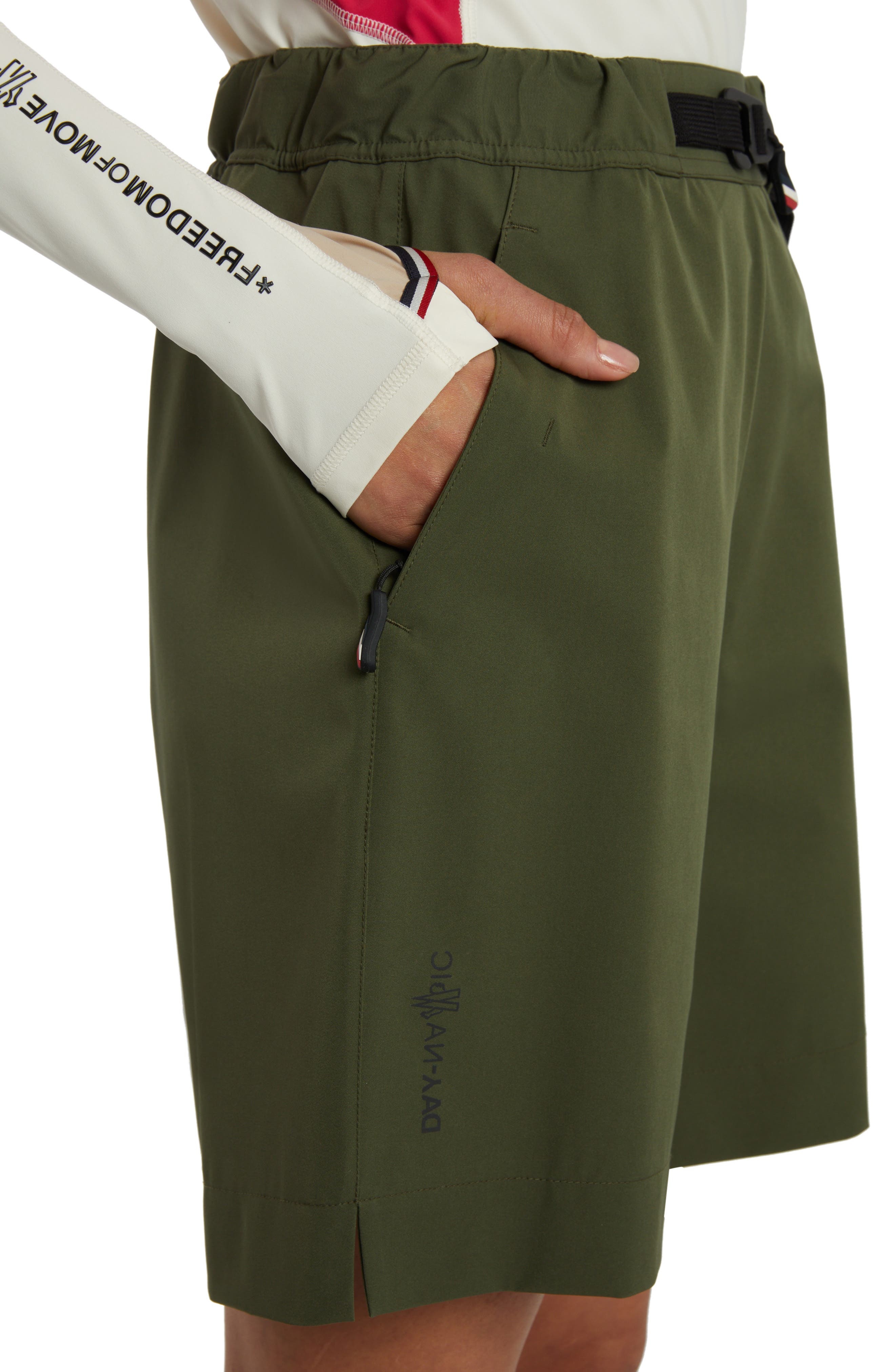 Water Repellent Belted Technical Stretch Nylon Shorts - 4