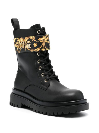 VERSACE JEANS COUTURE Barocco lace-up combat boots outlook