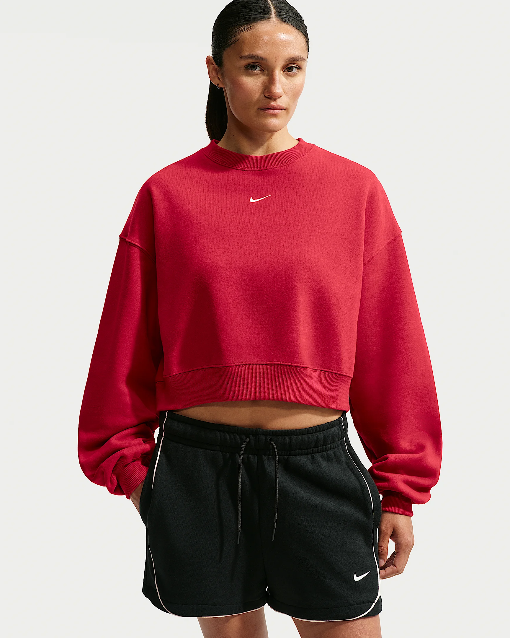 Nike Studio Fleece Medium Weight Women's Oversized Cropped Crew - 1