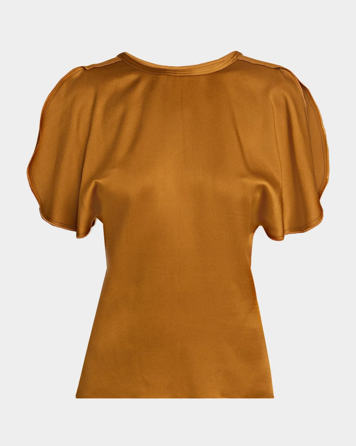 Draped Split-Sleeve Satin Blouse - 1