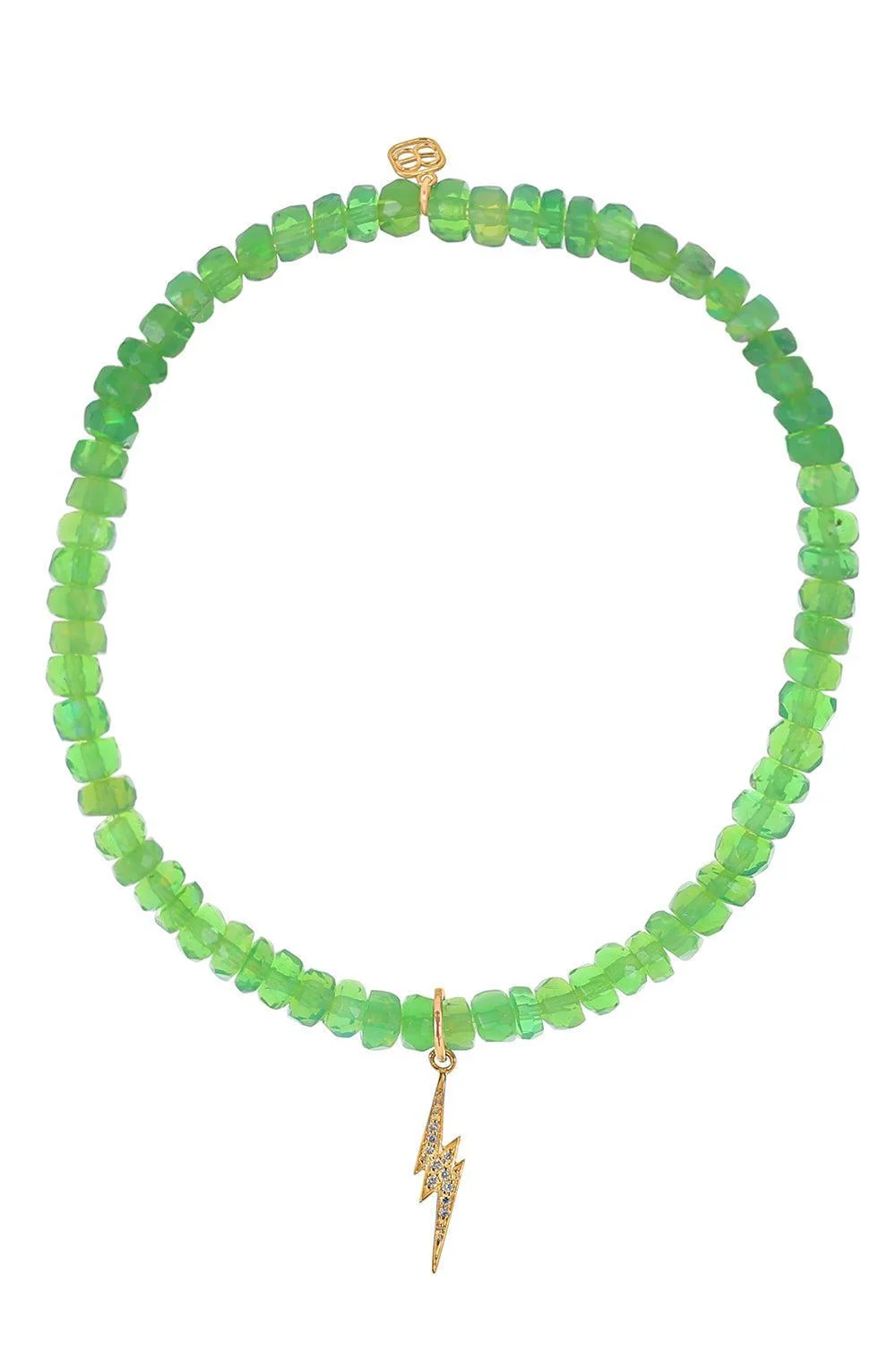 Green opal Small Lightening Bolt Charm Bracelet - 1