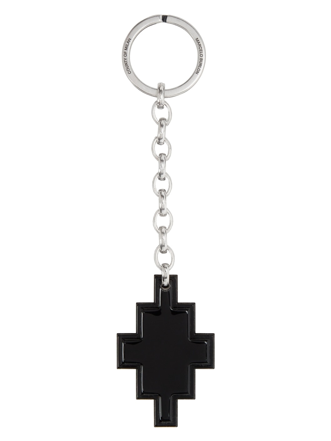 Black PVC Cross Ring Keychain - 1