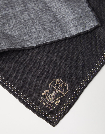 Brunello Cucinelli Silk pocket square with logo outlook