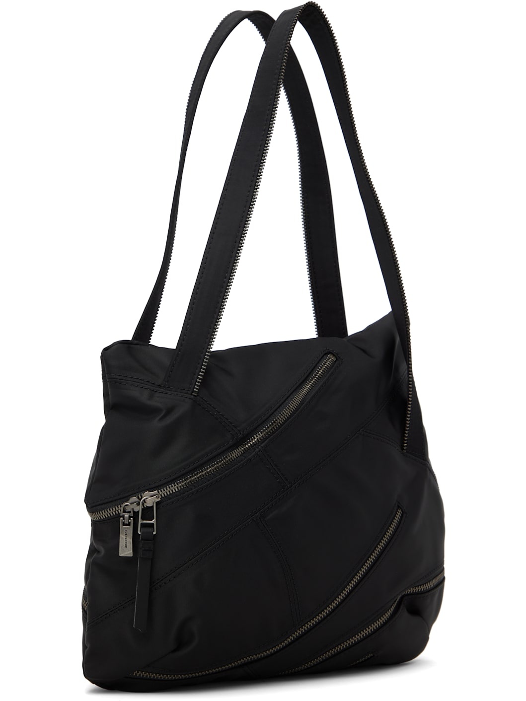 Black Zipper Shoulder Bag - 3