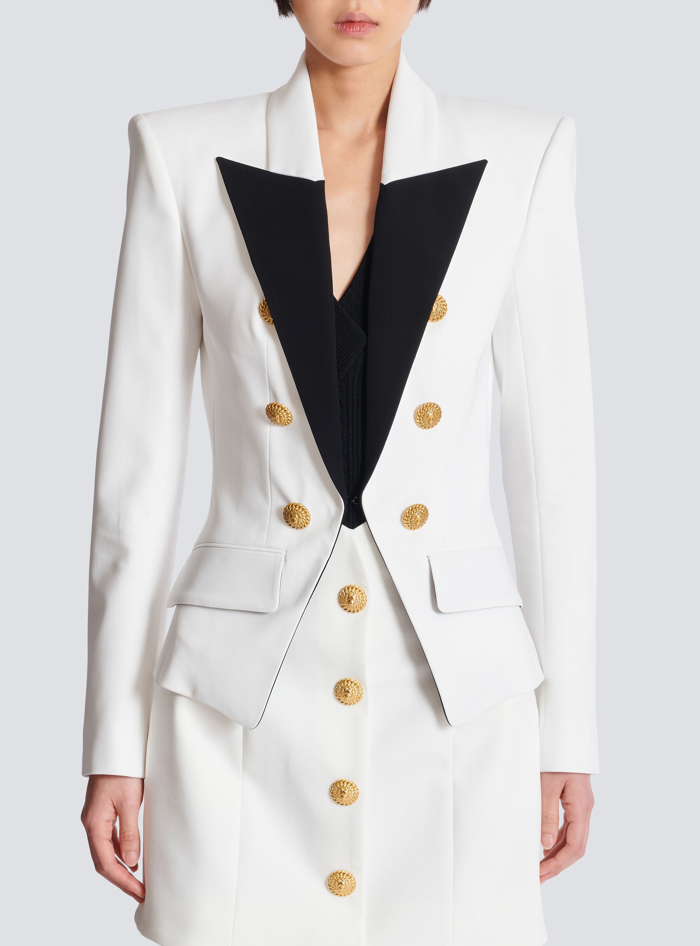 6-button two-tone jacket - 5