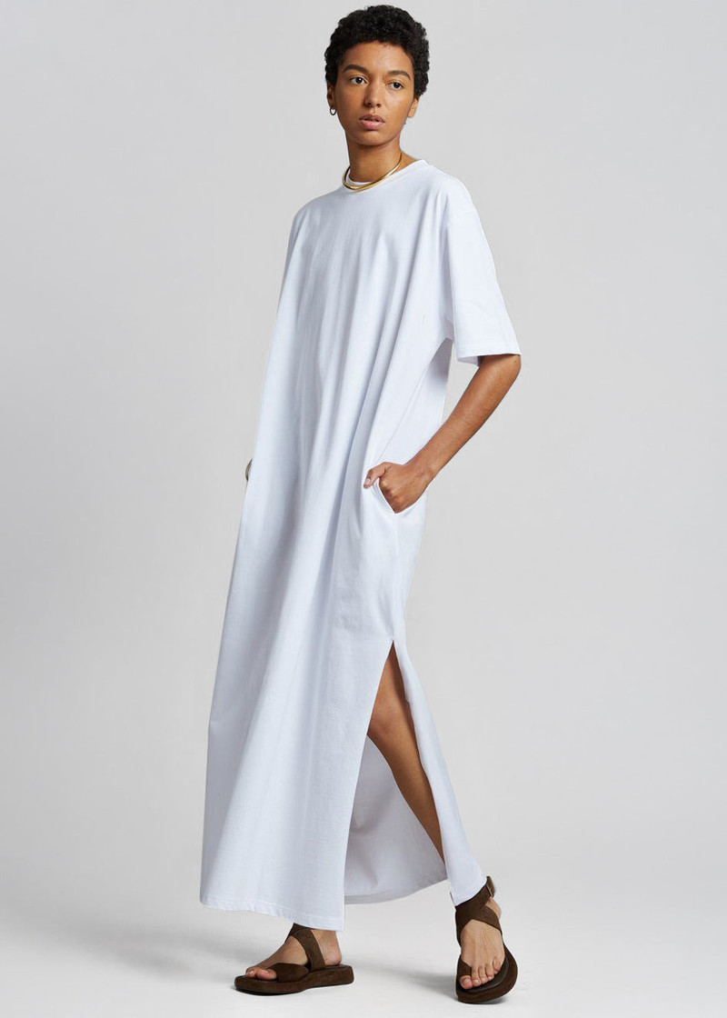 Lou Oversized Tee Dress - Optic White 4