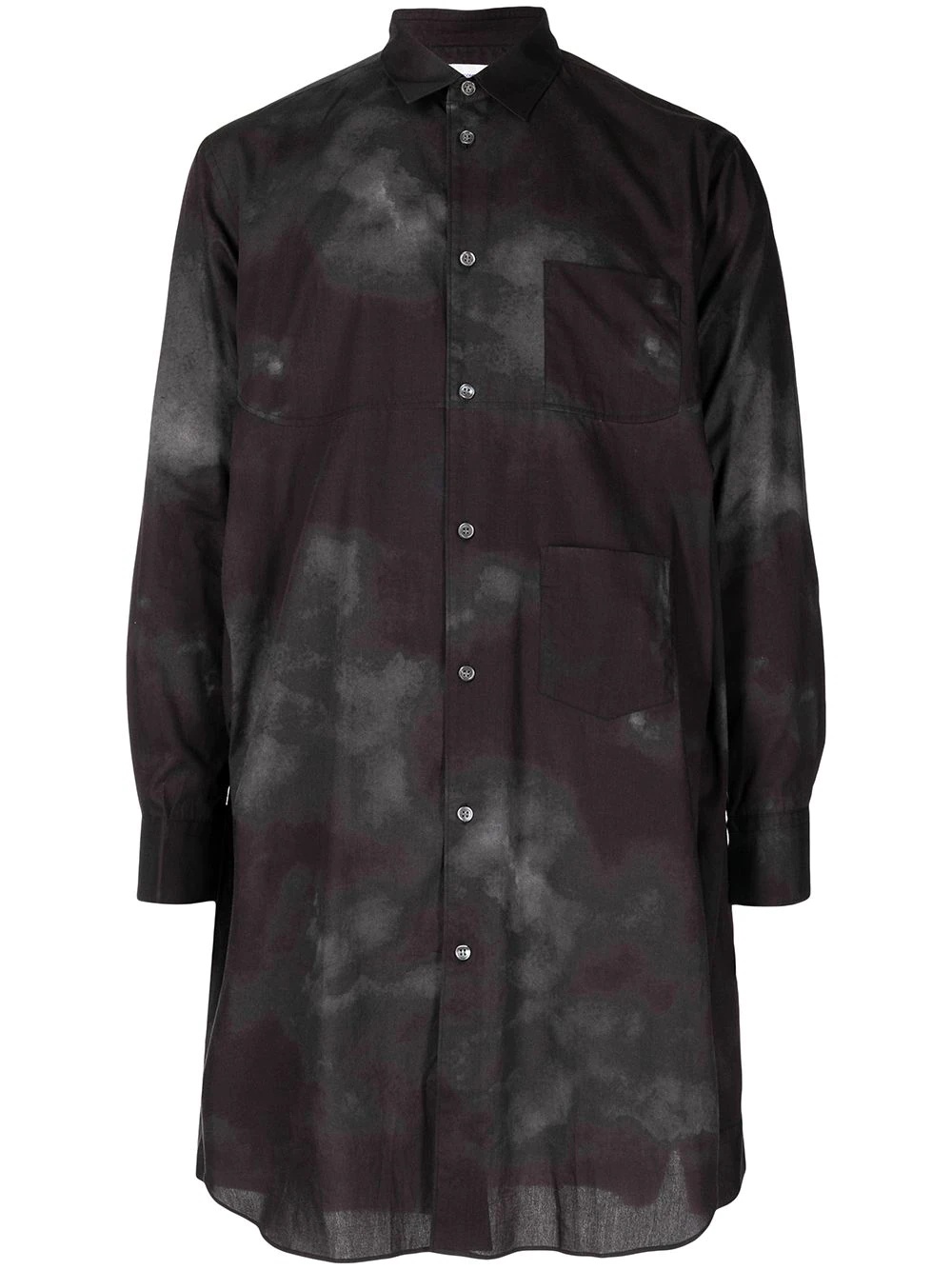 graphic-print longline cotton shirt - 1