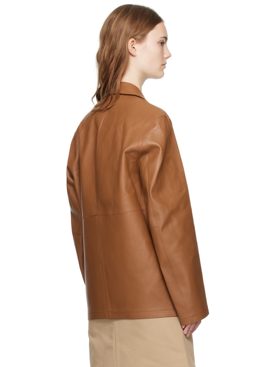 Tan Clean Leather Jacket - 3