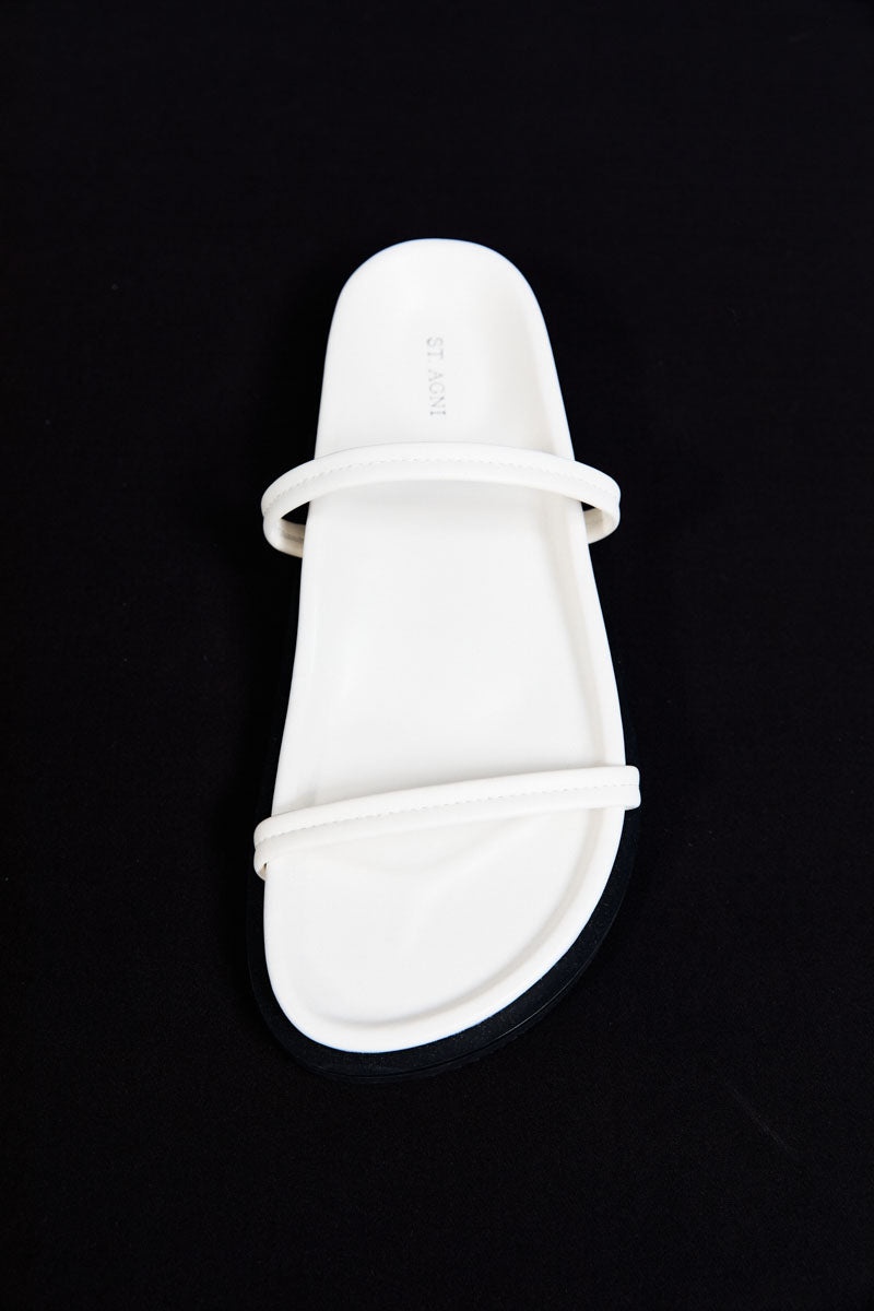 Fine Double Strap Slide - Off White - 6