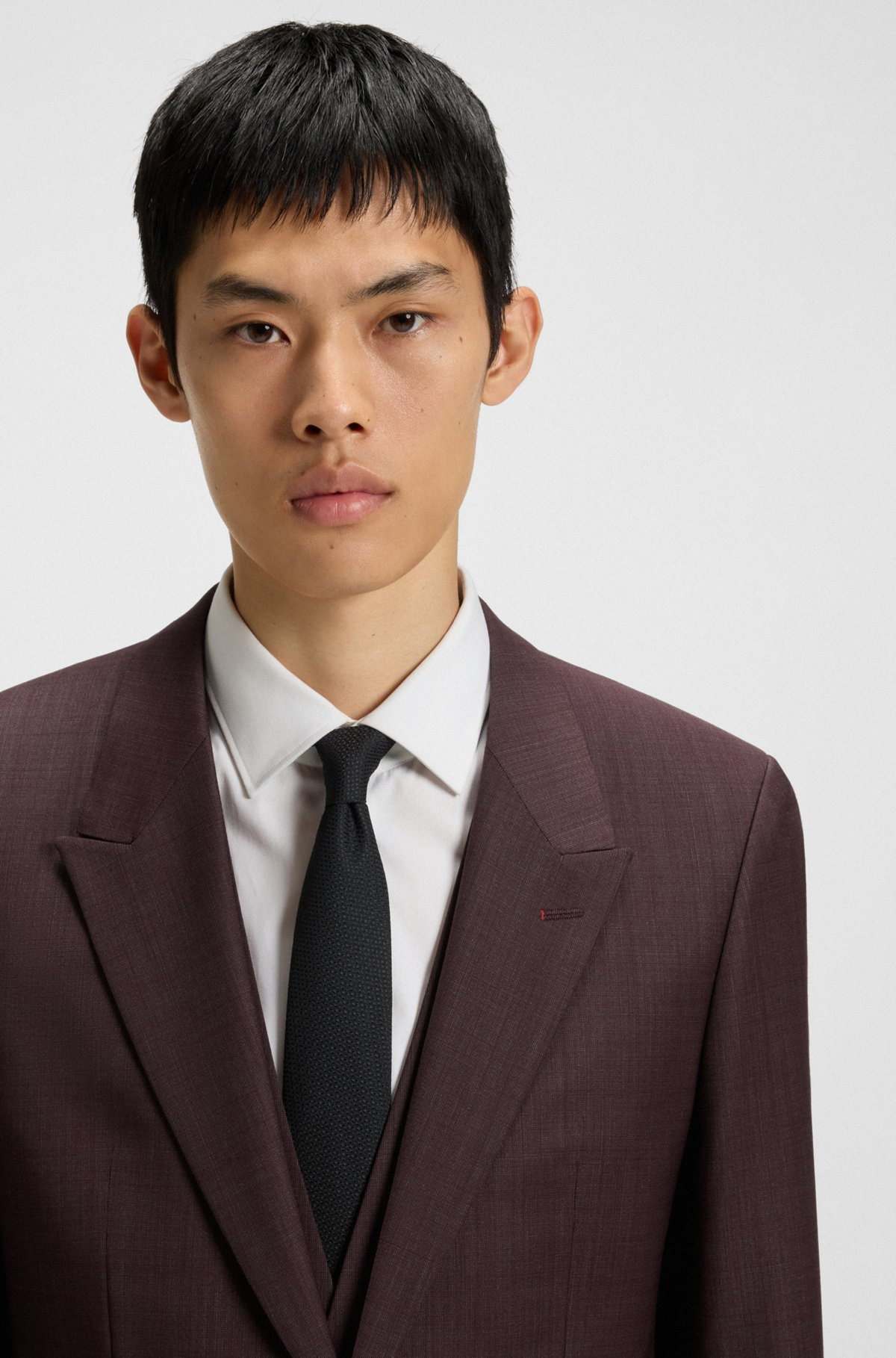 SLIM-FIT THREE-PIECE SUIT IN CHECKED STRETCH FABRIC - 4