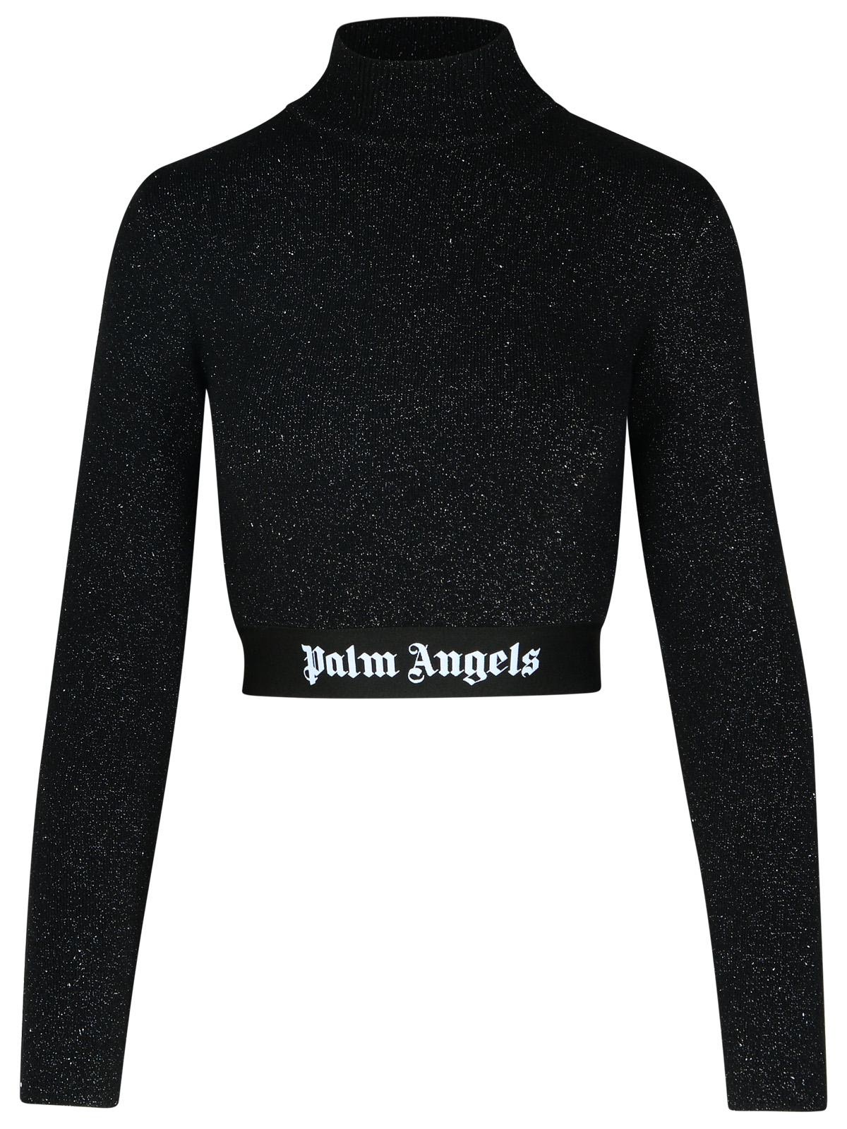Palm Angels Crop Top In Black Viscose Blend Woman - 1