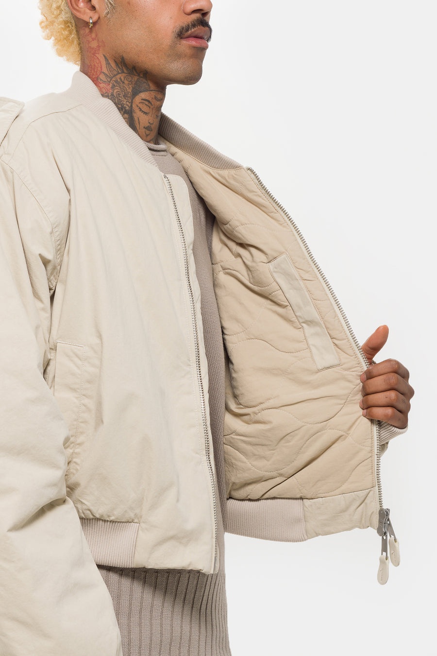 A-4 Bomber Jacket in Off White - 5