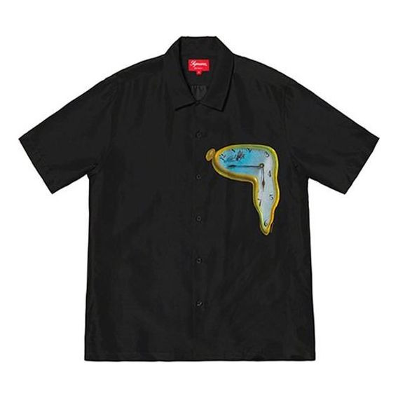 Supreme The Persistence of Memory Silk S/S Shirt 'Black Blue' SUP-SS19-10095 - 1
