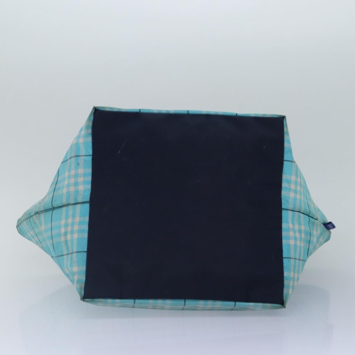 Burberry Nova Check Blue Label Tote Bag Nylon Light Blue Silver - 4